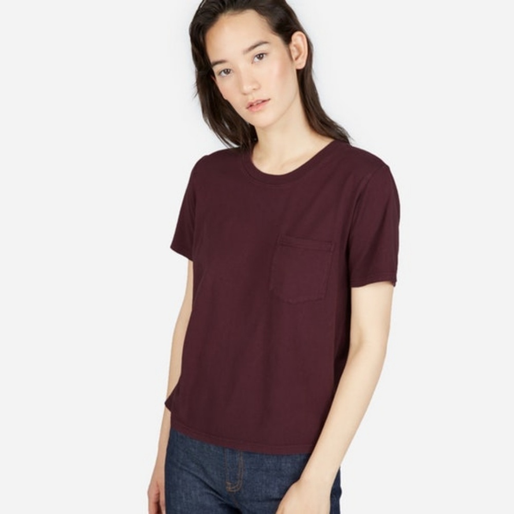 Everlane purple box cut pocket tee size small